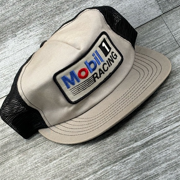 VTG Mobil 1 Racing Patch Mesh Snapback Trucker Hat Stylemaster OSFA USA Made - Picture 12 of 16